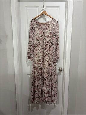 lovestitch Dusty Rose Floral Boho Maxi Dress